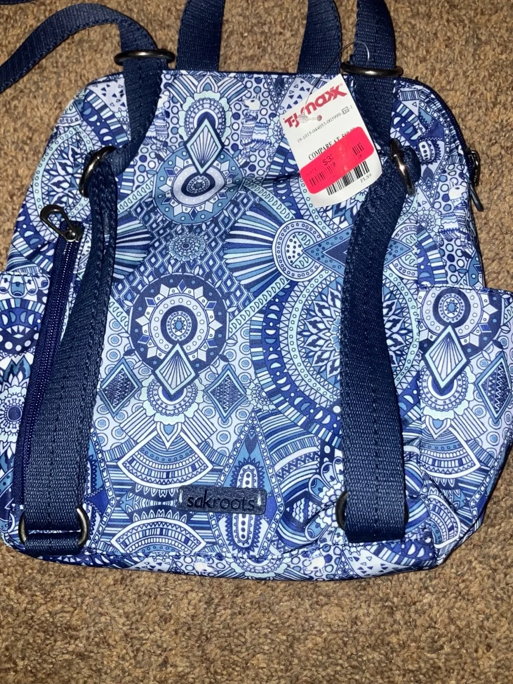 NWT Sakroots mini back pack adult, blue country design , mini back pack